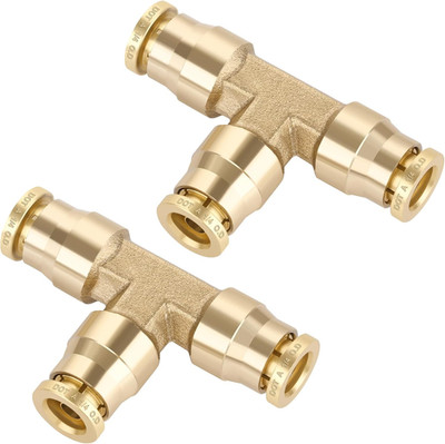 1/4'' Quick Push to Connect Fittings Brass Union Tee Shaped Joint DOT Approved 1/