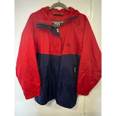 Helly Hansen Packable Jacket Mens Small Red Navy Blue Windbreaker Coat