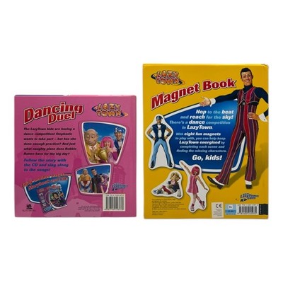 LazyTown 2x Books - Dancing Duel w CD + Magnet Book w 8 Magnets