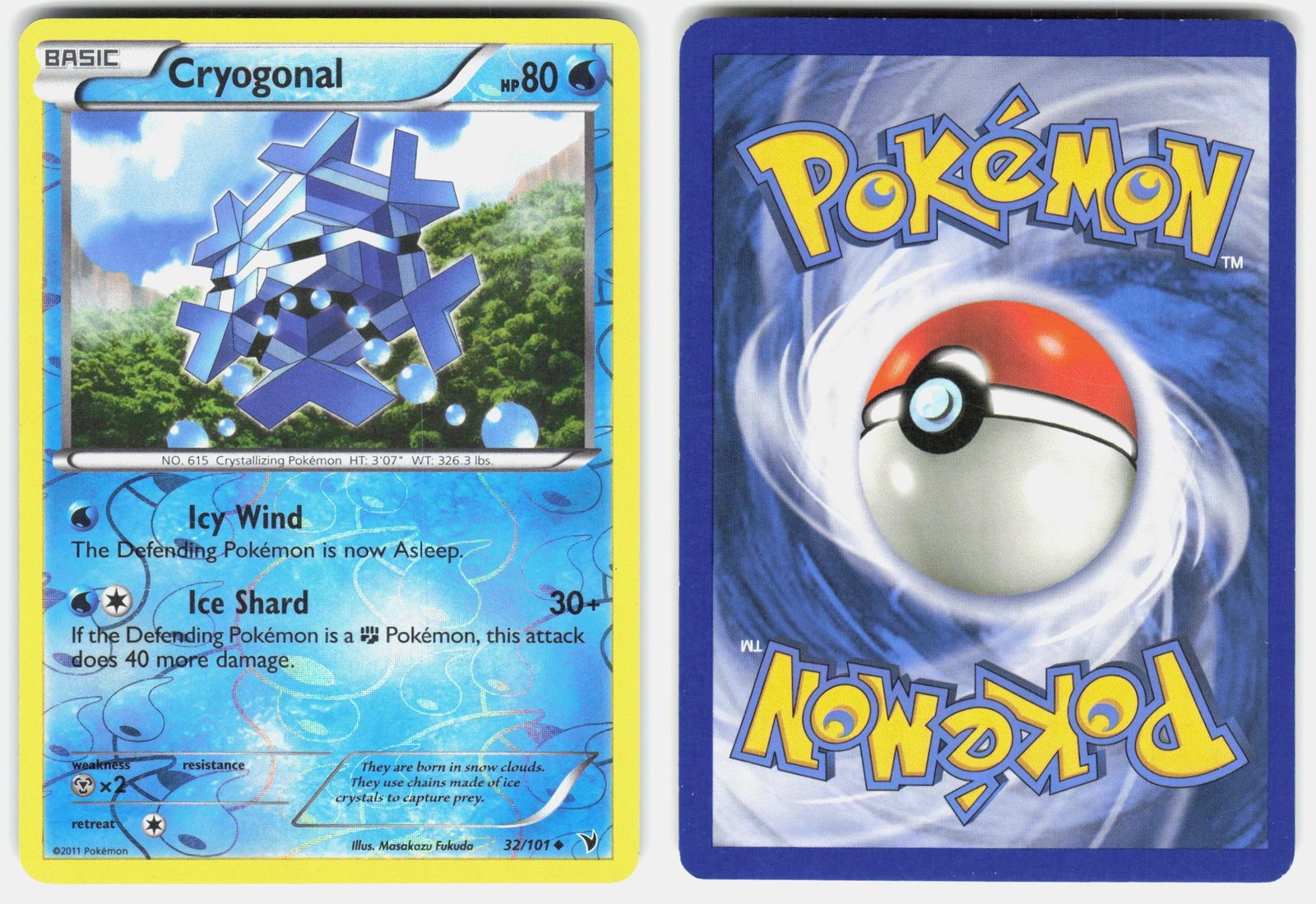 Cryogonal 32/101 Uncommon Noble Victories Pokemon Reverse Holo Lightly Played