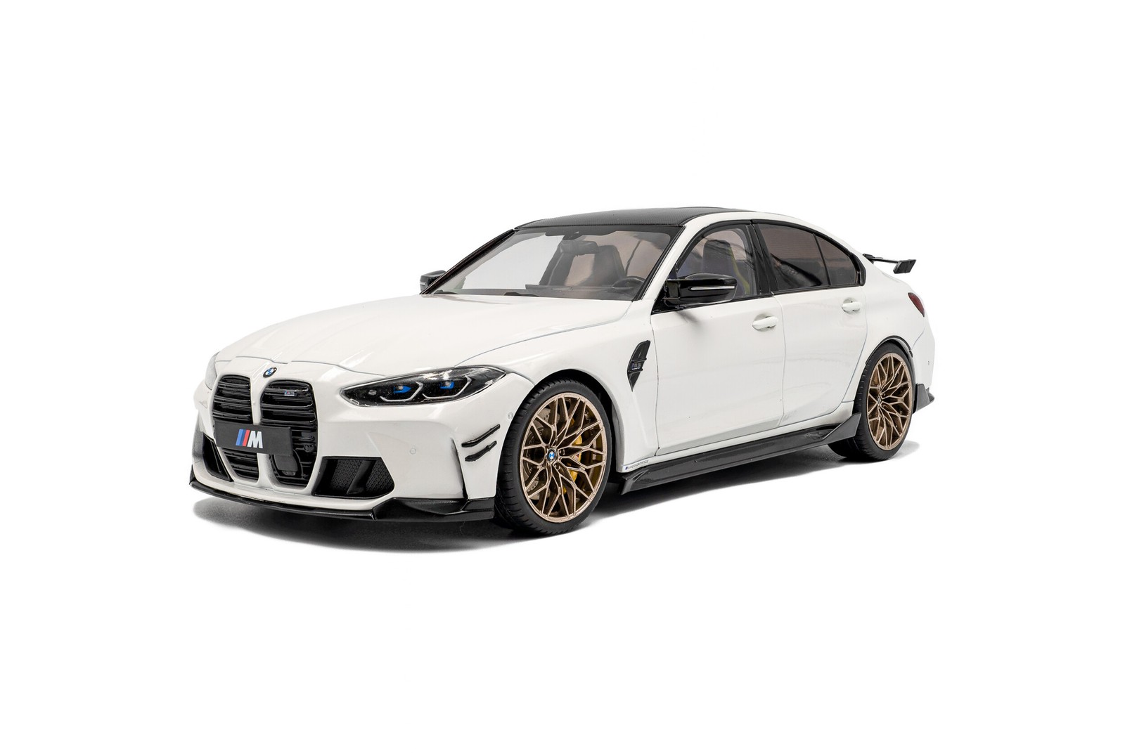 BMW M3 2024 Solido S1814301 voiture miniature 1:18 avec portes ouvrantes blanche