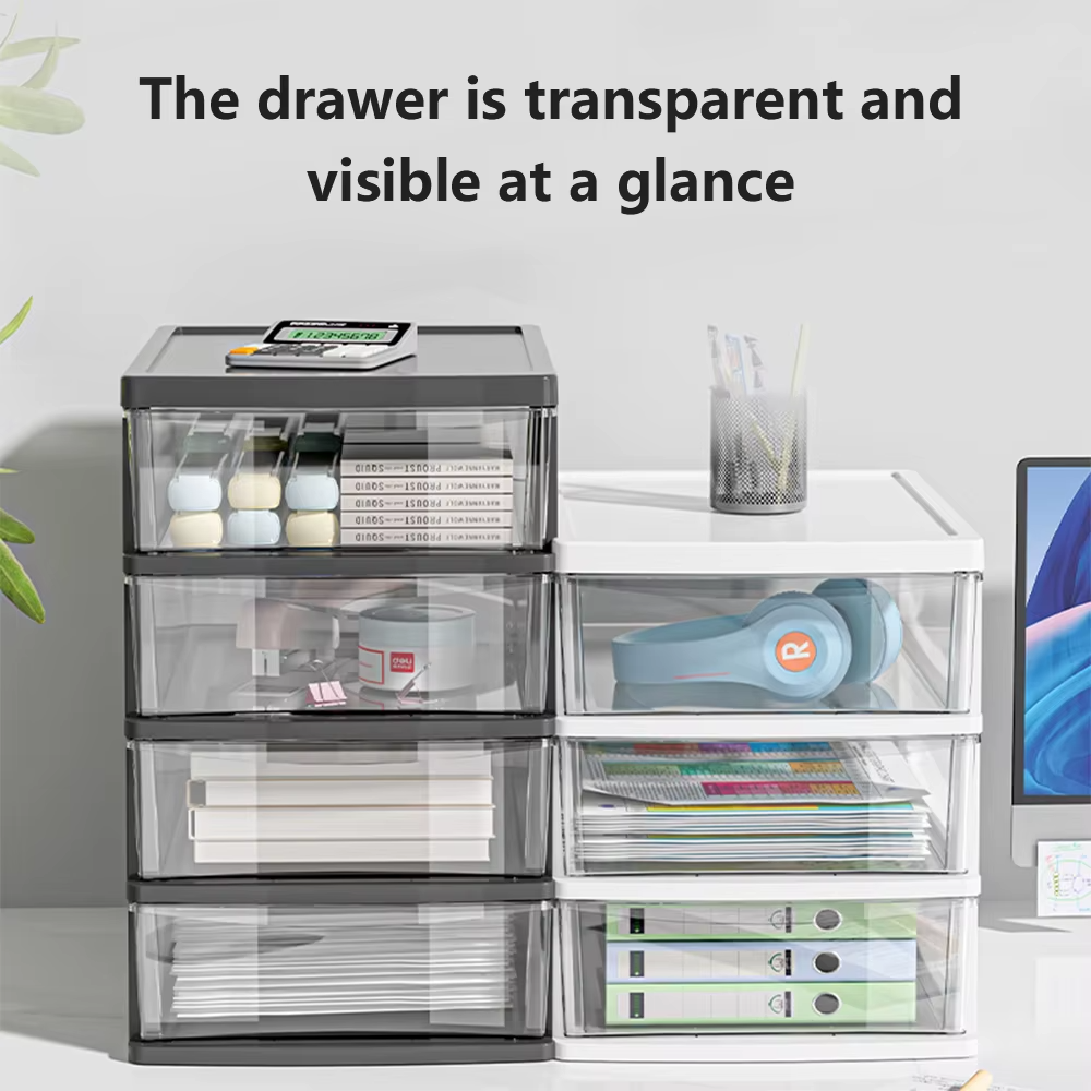 A4 Plastic Storage Drawers Draw Tower Unit Office Desktop Tabletop Home ...