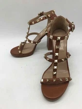 Pre-Owned Valentino Brown Size 36.5 Studded Slingback Heels