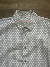 Visconti Black Diamond Print Button Up Shirt Mens Sz XLT