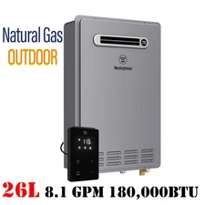 Westinghouse 180,000 BTU Outdoor Residential Tankless Water Heater (NG) 8.1 GPM