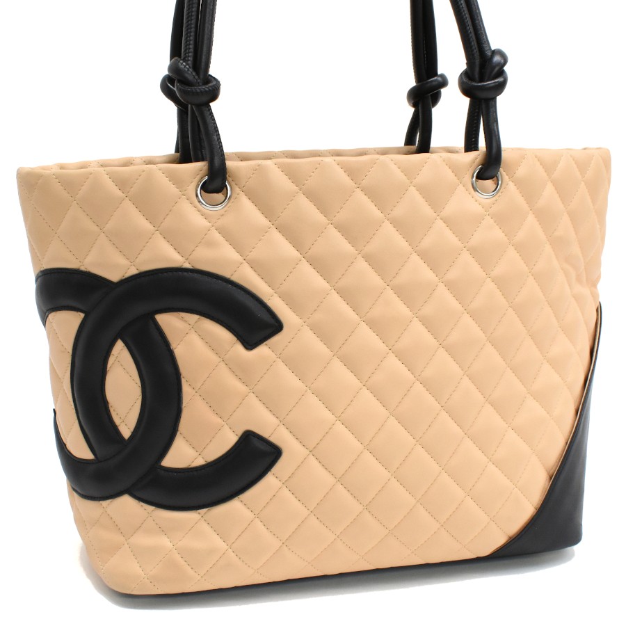 CHANEL Cambon Large Tote Shoulder Bag Calfskin Leather Coco Mark A25169