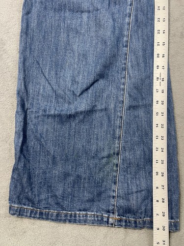 Pantalones de mezclilla Pilcro Anthropologie para mujer 29 azul lavado medio tiro alto pierna súper ancha - Imagen 5 de 10