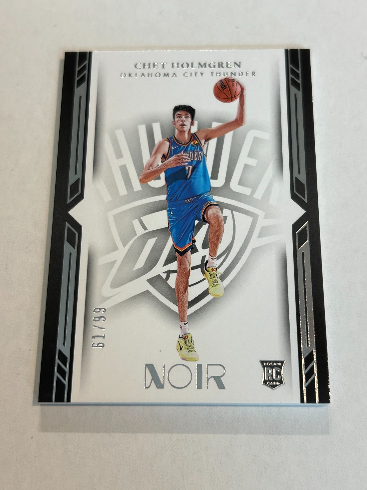 2022-23 PANINI NOIR CHET HOLMGREN 61/99 ROOKIE ICON EDITION THUNDER SP TN2