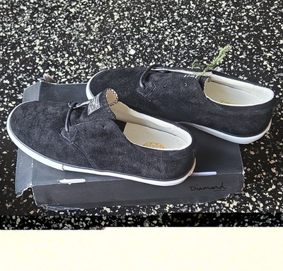 Diamond Supply Co. Diamond Lo-Cut Suede Lace-Up Sneakers Black Men's US 8.5