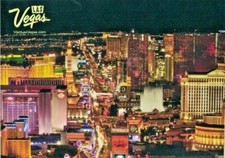 3 Picture Postcards Las Vegas Nevada Strip at Night
