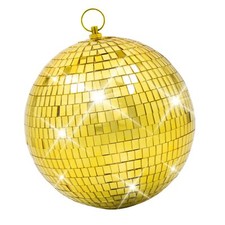 Mirror Disco Ball Decor with Hanging Ring 8 Inch Large Gold Disco Ball Orname...