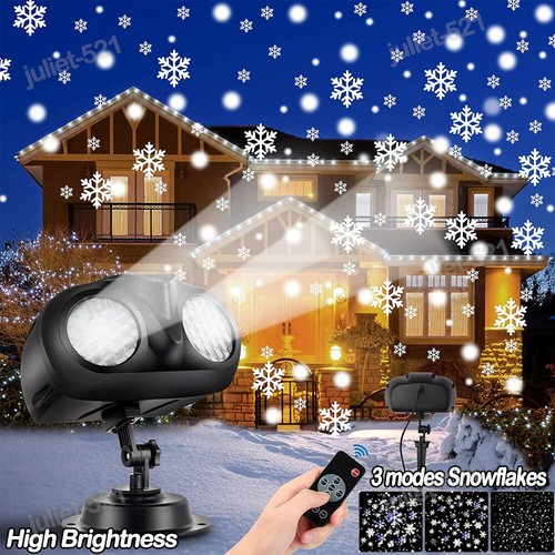 LED Christmas Laser Projector Light Festival Snowflake Outdoor Xmas