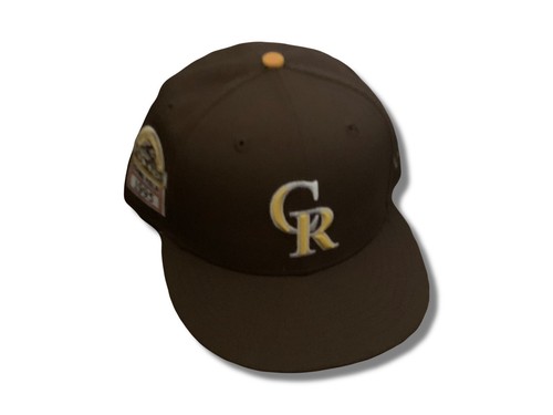7 5/8 Hat Club Exclusive Colorado Rockies 1995 Inaugural Patch Brown Gold - Picture 2 of 4