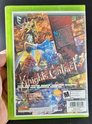 Knights Contract (Microsoft Xbox 360, 2011) CIB Printed Artwork Original Manual - Picture 3 of 3