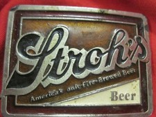 STROH'S BEER METAL BELT BUCKLE  2275