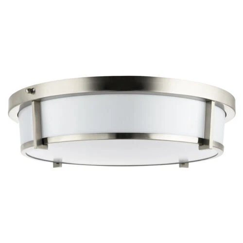 18" LED Flush Mount Ceiling Light Fixture, 25W, 1500LM, 3CCT, Brushed Nickel Foto 2 de 2