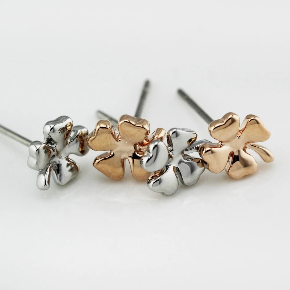 Rose and white gold earrings outlet