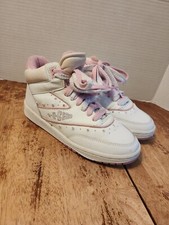 La Gear Vintage Womens Size 6 1993 High Tops White And Pink With Rhinestones 