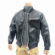 1/6 black leather zipper Jacket For 12'' Male Action Figure hot toys worldbox