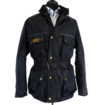 Belstaff Men's XL Black Belted Motorcycle Jacket | eBay