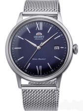Orient Automatic Dress Blue Dial Mesh Bracelet RA-AC0019L10B Men's Round Watch