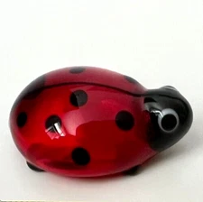 New!! Murano Glass Handcrafted Unique Lovely Size 2 Ladybug Figurine, Glass Art