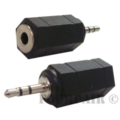 3.5mm (1/8'') Mono Female Jack to 2.5mm Stereo Male Plug Audio Converter Adapter