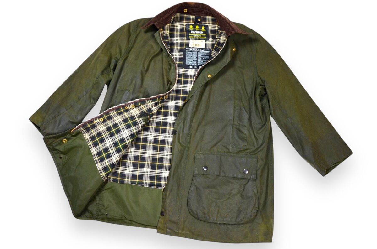 Men's Barbour Border Jacket Vintage A200 Wax England Size Men's Barbour Border Jacket Vintage A200 Wax England Size