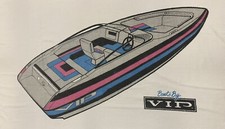 Vintage VIP BOATS Beach Towel 90’s Vintage Theme Ski Boat Made In USA