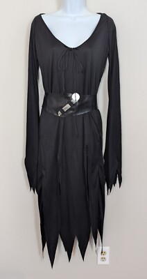 Vintage 1980s Elvira Mistress of the Dark Halloween Costume Dress Wig Belt  Cuff