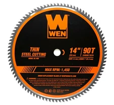 WEN BL1490 14" 90-Tooth Carbide-Tipped Metal Saw Blade for Thin Steel Cutting