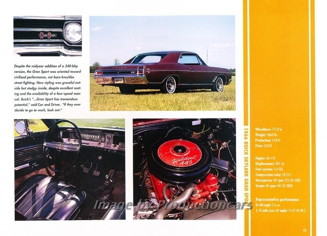 1966 Buick Skylark Gran Sport - Original Car Print Article J264 Foto 2 de 2