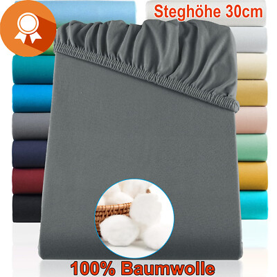 Spannbettlaken 100% Baumwolle Spannbetttuch Laken Bettlaken Baumwolle Jersey DHL