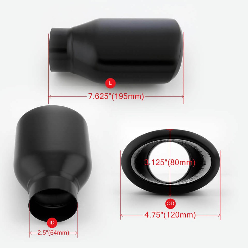 Diesel Stainless Steel Exhaust Tip DW Angle Bolt On - 4" In - 5" Out