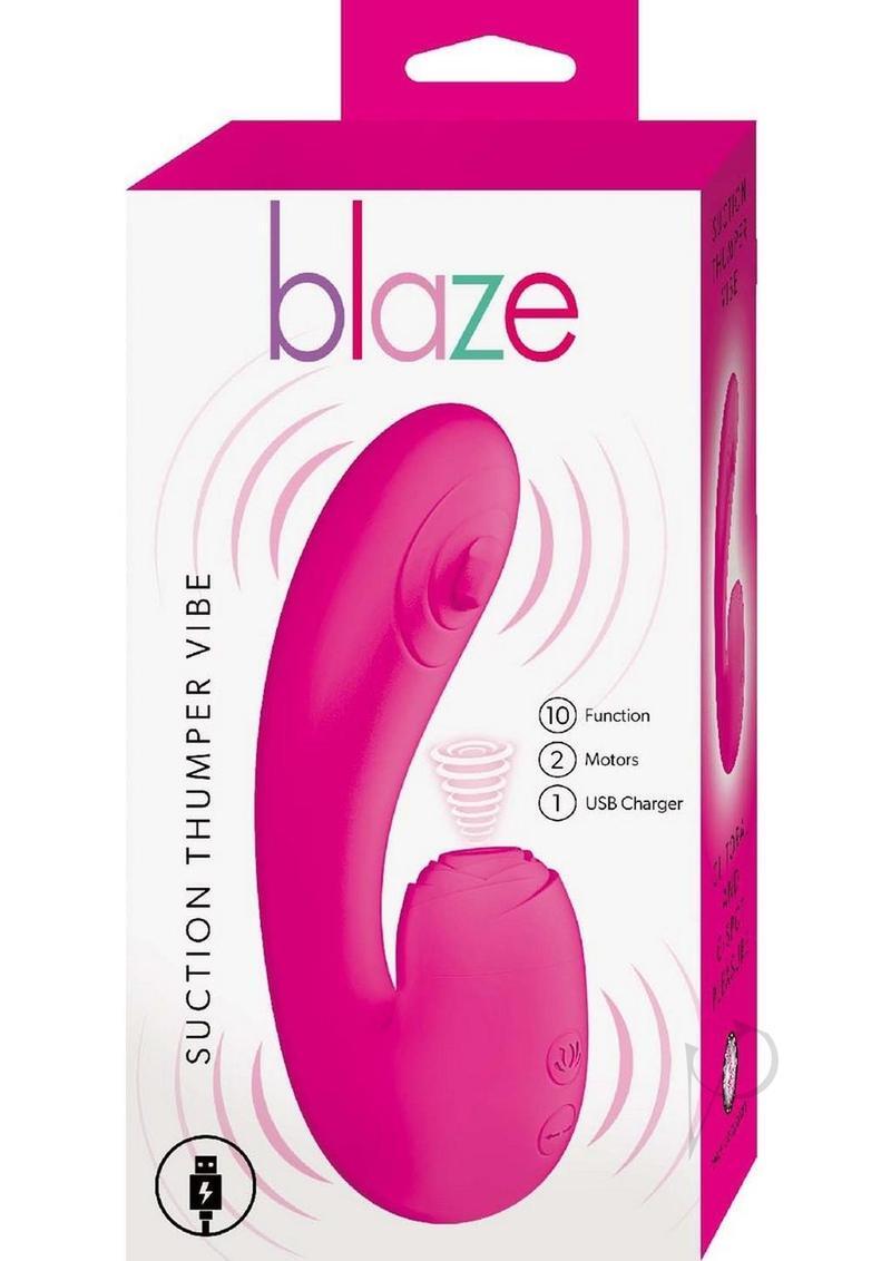 Blaze Suction Thumper Rechargeable Silicone Vibrator Clitoral Stimulator -  Pink