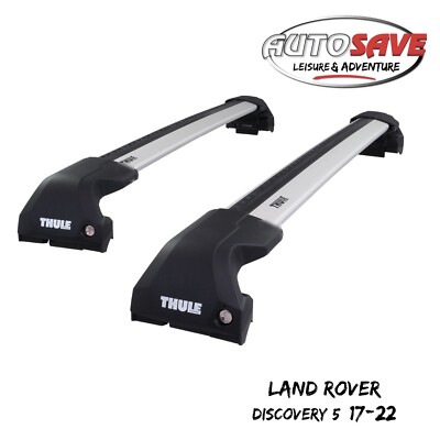 Thule WingBar Edge Silver Roof Bars Set for Land Rover Discovery 5 17-22 Rails