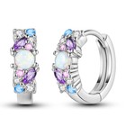 MULA Sparkling Hoop Earrings AAA CZ Opal For Women Jewelry 925 Sterling Silver