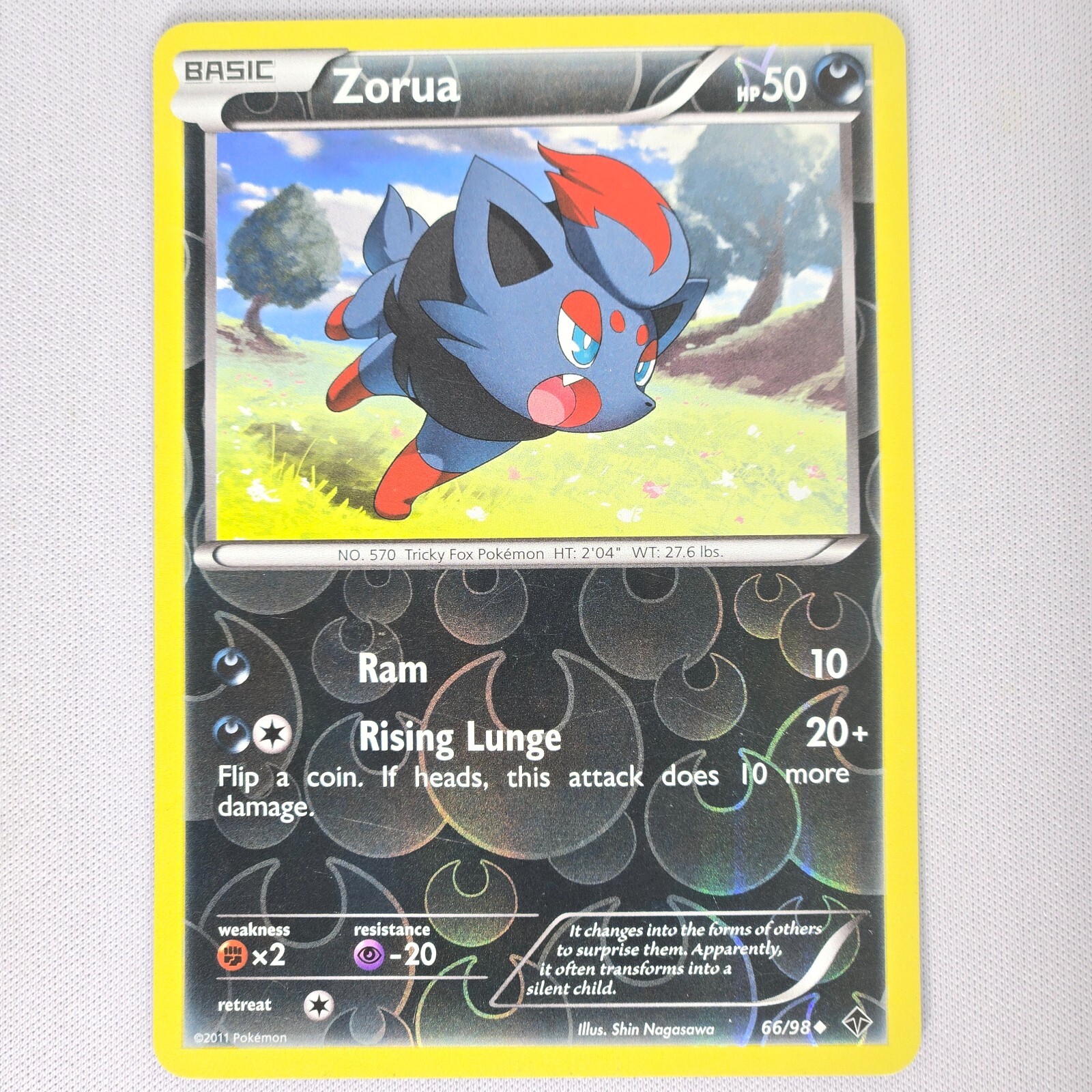 Zorua 66/98 Emerging Powers Reverse Holo Uncommon Pokemon Card TCG English LP