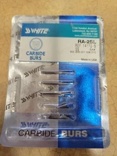 SS white carbide burs RA-2SL Ref#14112-5 (8 burs)