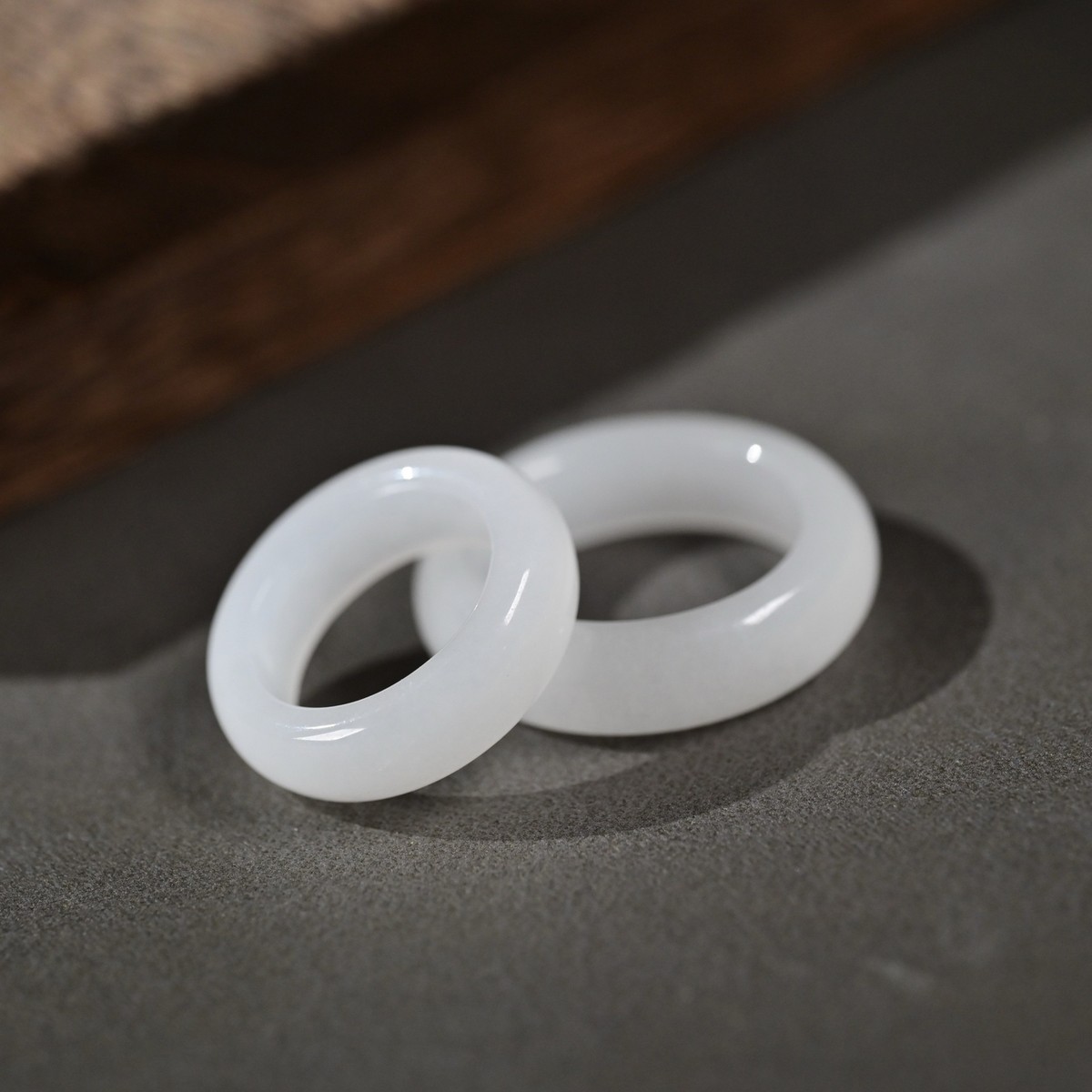 Vintage Mid-1900 Carved white jade Ring main image 1