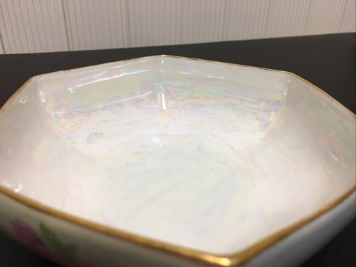 Vintage B&C Limoges France Hand Painted Floral Gold Detail Footed 5.5” Dish Bowl - Picture 4 of 9