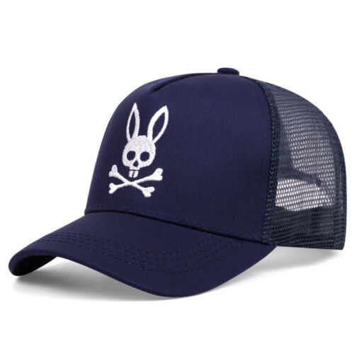 NEU Psycho Bunny Totenkopf Kaninchen Stickerei Herren Damen Truckermütze Baseball Sonnenkappen - Bild 7 von 38