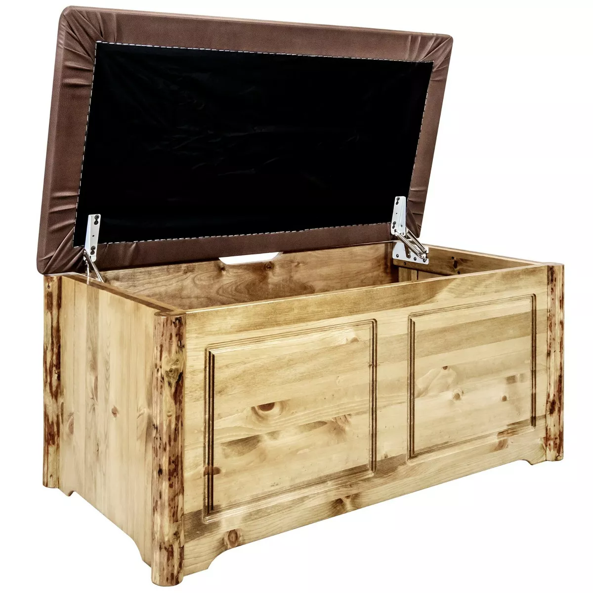 Rustic Blanket Chest With Padded Seat