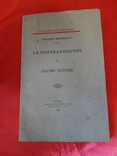 LIBRO -  LE CONTRADDIZIONI DI GIACOMO LEOPARDI  -  V Reforgiato 1898 C1