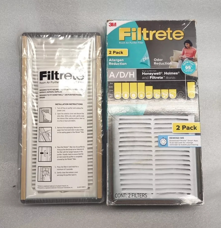 Genuine 2 Pack 3M Filtrete A D H Allergen Reduction HEPA Filter eBay