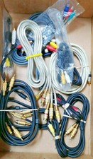 Mixed Lot of 63 Various A/V / RCA / SVIDEO / 3.5MM Cables See Pictures GOLD
