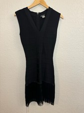 Size 2 Venus Women's Party Cocktail Dress with Fringe Bottom Lining Black