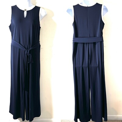 Lauren Ralph Lauren Women's Navy Sleeveless Wide Leg Jumpsuit