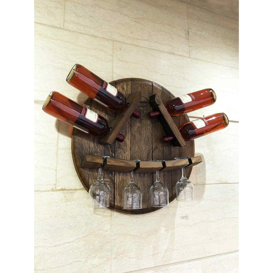 Cabezal de barril de vino-exhibición de vidrio (estante de vino-estante de vino montaje en pared-estante de pared) Foto 2 de 4