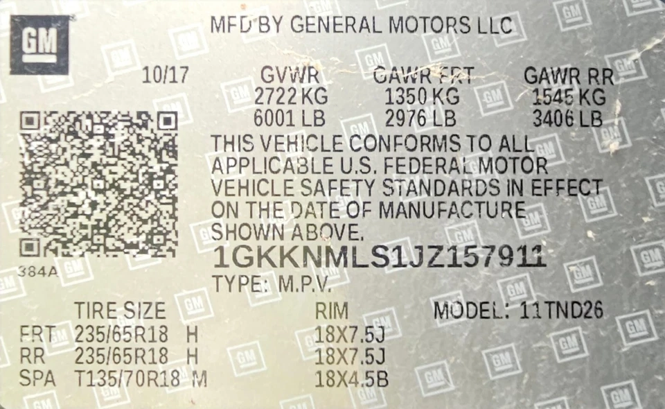 2018 GMC  Acadia driver seat- black leather - Image 2 of 2